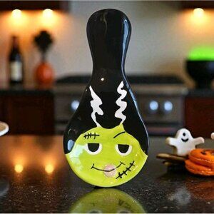 New Girl Spooky Black & Green Halloween Frankenstein Kitchen Spoon Rest Decor